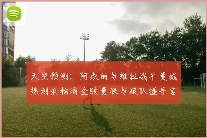 天空预测：阿森纳与维拉战平曼城热刺利物浦全败曼联与狼队握手言和
